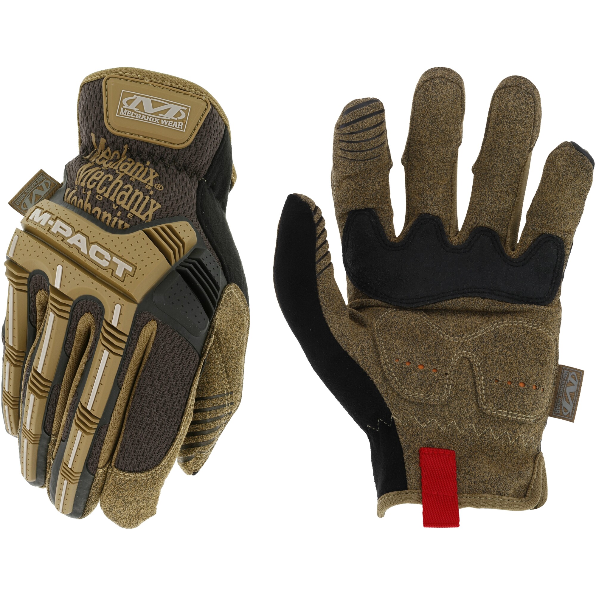 Mechanix Wear Open Cuff M-Pact Work Gloves, Brown, XL